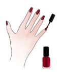 Dessin mains ongles application vernis 2 couches vernis colore rouge 1 0