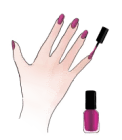 Dessin mains ongles application vernis 2 couches vernis colore rose 0